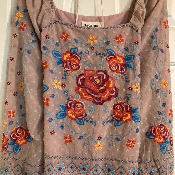 Savanna Jane Tops - Savanna Jane Embroidered Floral Blouse